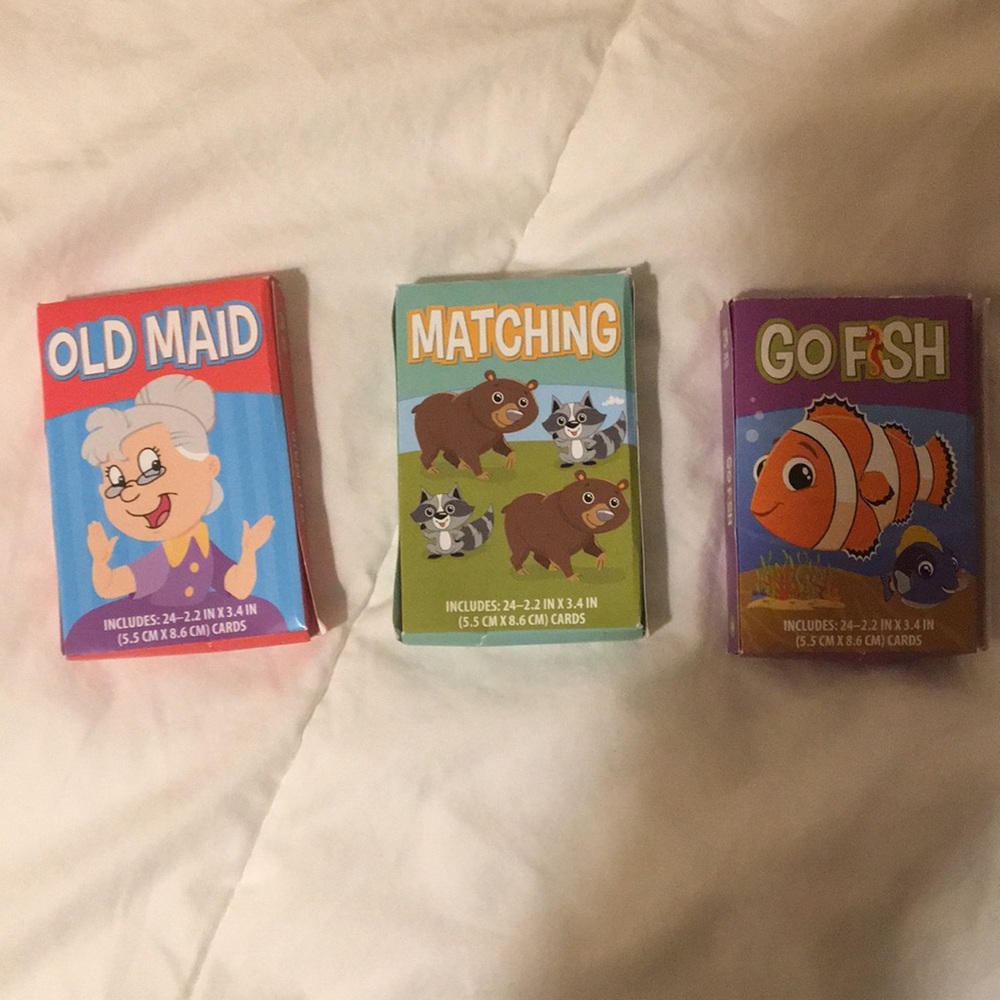 3 Kids Card Games - Go Fish, Matching & Old Maid!